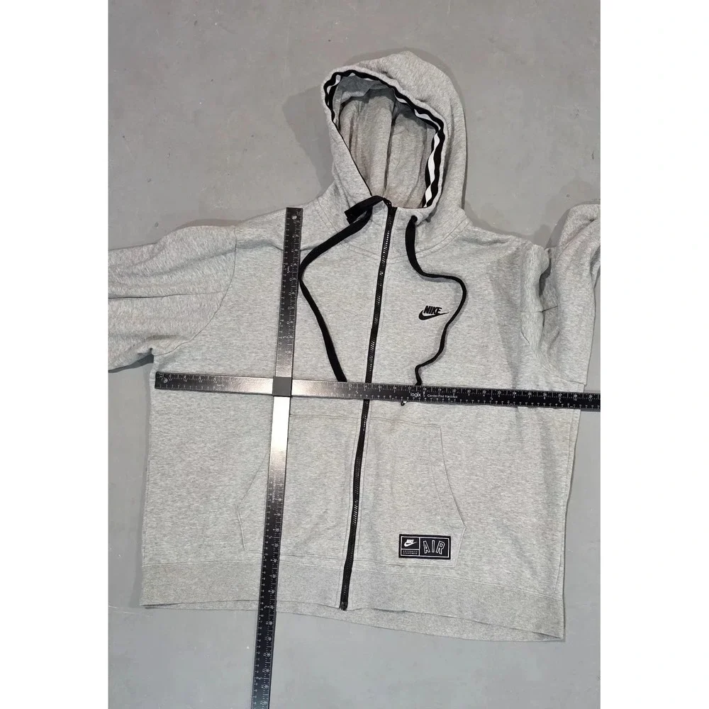 Nike Air Full Zip Hoodie Gray Black Spell Out XXL Authentic Sportswear‎